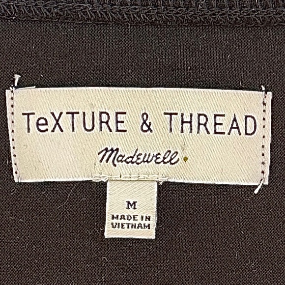 Madewell Texture & Thread Black Stretch Crepe Wrap Top M - Picture 2 of 8